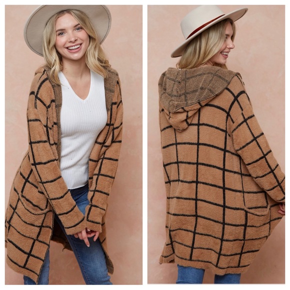 30 Cozy Boho Sweater Hooded Open Front Long Sleeve Cardigan - Picture 2 of 6